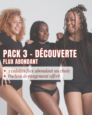 Pack 3 Découverte culottes menstruelles Hayah flux abondant